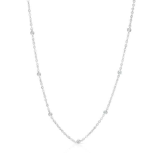 Diamonds by the Yard Style Necklace in 14 kt White Gold