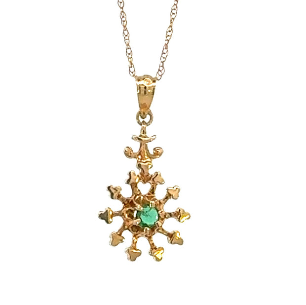 Emerald Pendant in 14 kt Yellow Gold
