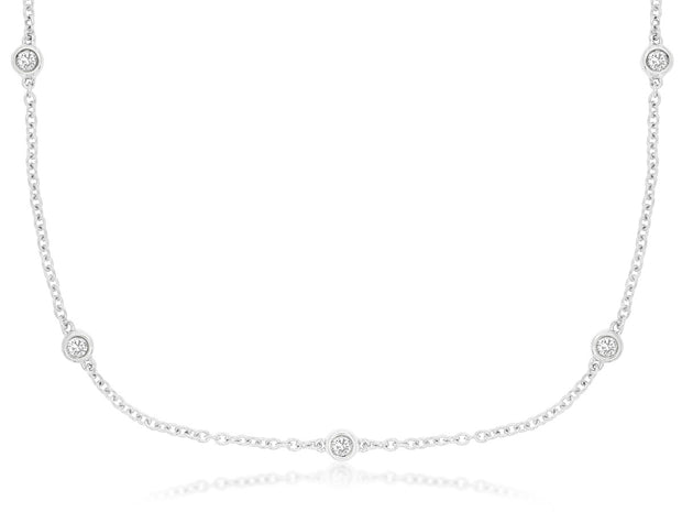 Diamonds by the Yard Style Necklace in 14 kt white gold