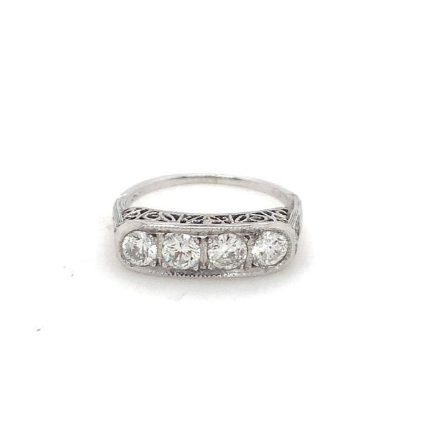 Antique Diamond Ring in 14 karat White Gold