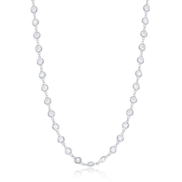9.38 carat Diamonds by the Yard Style Necklace in 14 kt White Gold