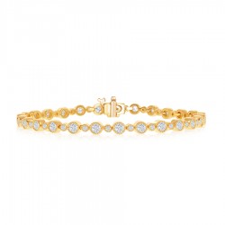 4.01 Carat Diamond Tennis Bracelet in 14 kt Yellow Gold