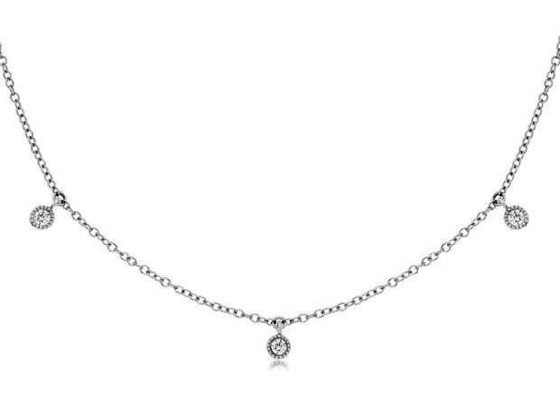 Diamond Drop Necklace in 14 kt white gold