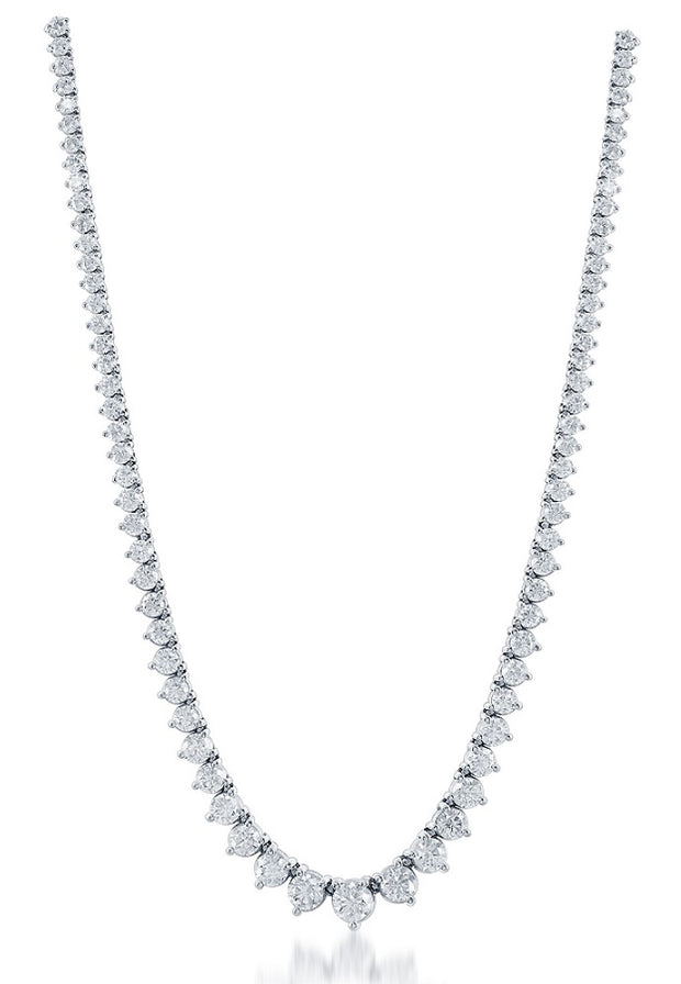 10 ct Diamond Tennis Necklace in 14 kt White Gold
