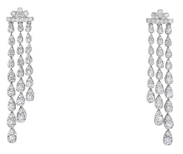 Diamond Earrings in 14 kt White Gold