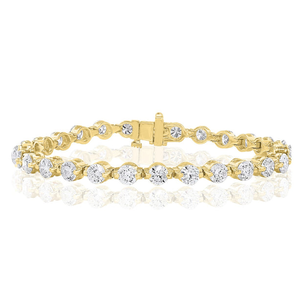 10.25 carat Diamond Tennis Bracelet in 14 kt Yellow Gold