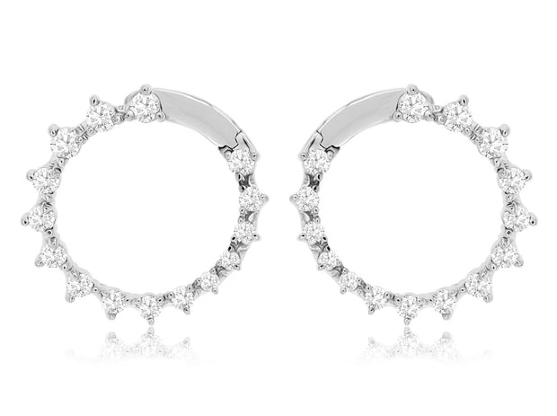 Diamond Hoop Earrings in 14 kt white gold