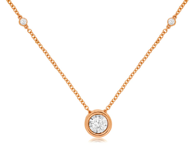 Diamond Necklace in 14 kt rose gold