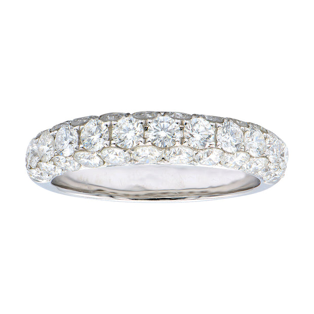 3 Sided Diamond Band in 18 kt white gold