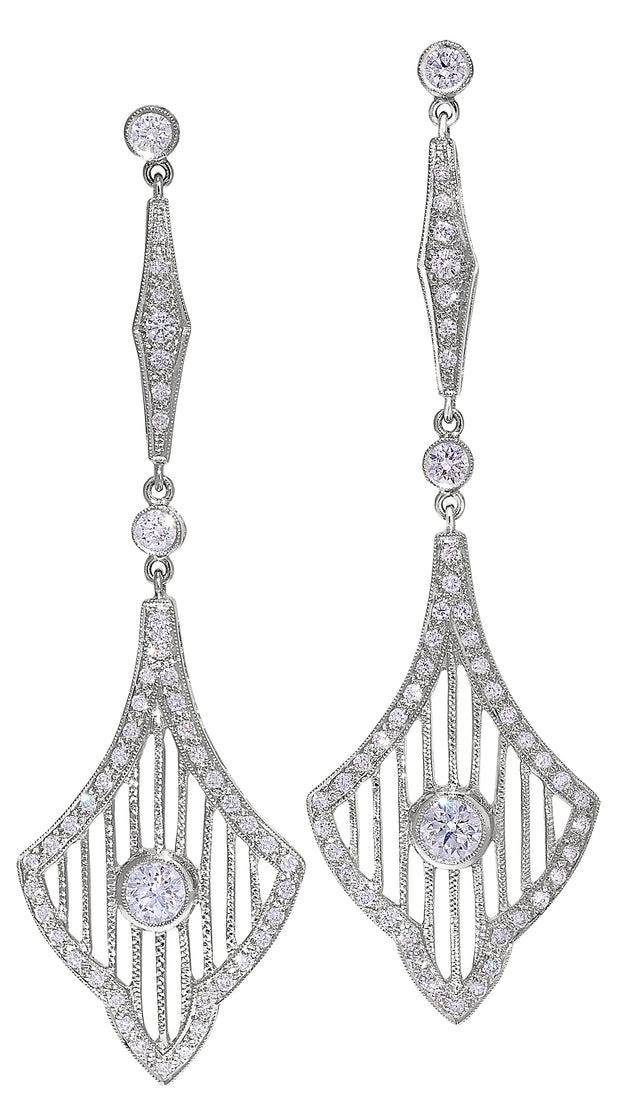 Vintage Diamond Earrings in 18kt White Gold