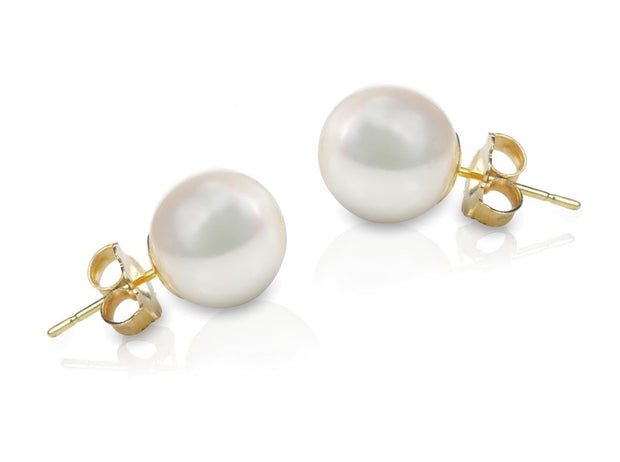 12 mm South Sea Pearl Earrings in 14 kt Yellow Gold