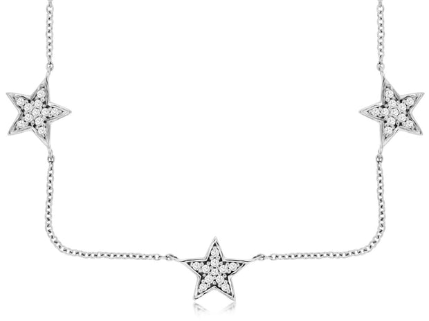 Diamond Star Necklace in 14 kt white gold