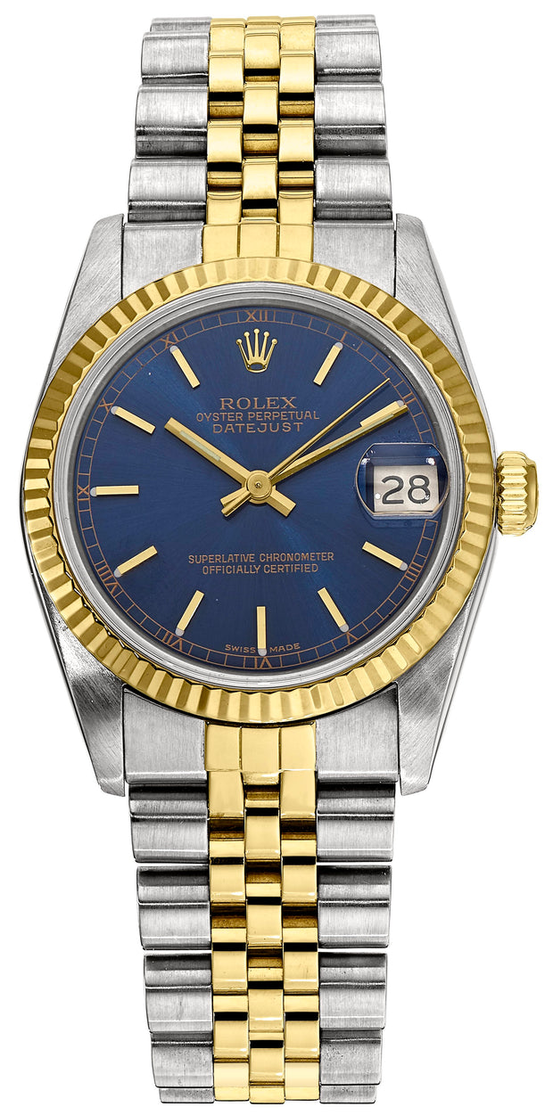 Pre-Owned Rolex Midsize Datejust with an 18 kt Yellow Gold and Stainless Jubilee Bracelet
