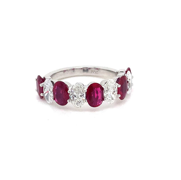 Ruby and Diamond Band in 14 kt White Gold