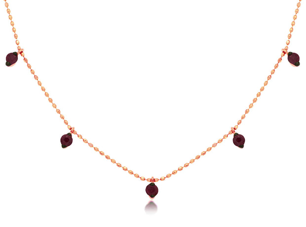 Ruby Drop Necklace in 14 kt rose gold