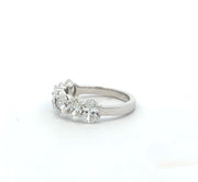 Diamond Ring with Oval Diamonds in 14 kt White Gold